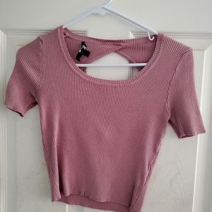 Papaya mauve ribbed Crop top